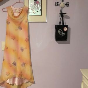 Bright floral long elegant dress